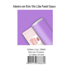 ADESIVO EM ROLO 10M LILAS PASTEL OPACO KZ024LI  KAZ (I)