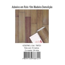 ADESIVO EM ROLO 10M MADEIRA DEMOLICAO KZ027MD