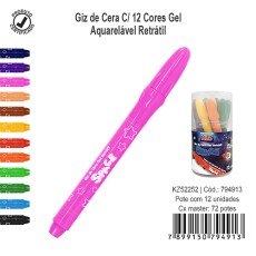 GIZ DE CERA C/12 CORES GEL RETRATIL SPACE KZ52252