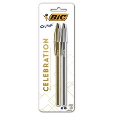 CANETA ESFER. BIC CELEBRATION OURO/PRATA 929806